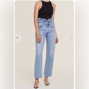 AGOLDE Lettuce Waistband Reworked High Rise Fitted 90s Jeans, size 29, EUC.